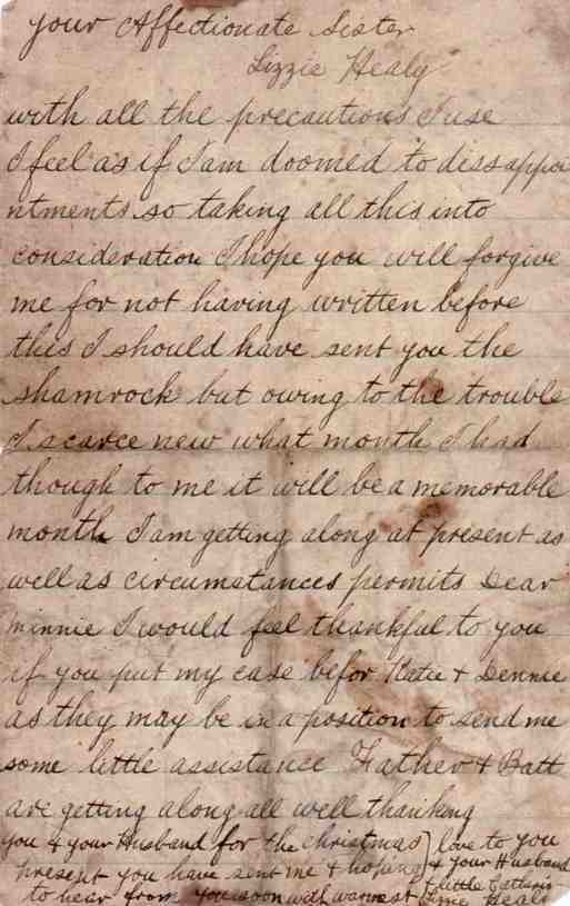 Elizabeth Healy's letter, Page 4